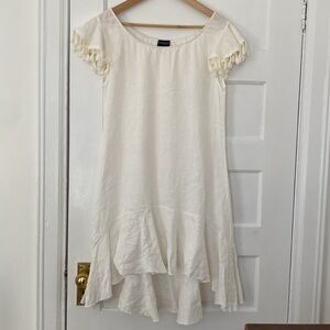 Linen summer dress white flowy boho made in Italy